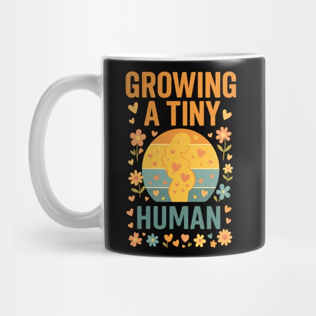 Growing A Tiny Human – Funny Retro Pregnancy Mom Design by ArtistTee ⭐⭐⭐⭐⭐
